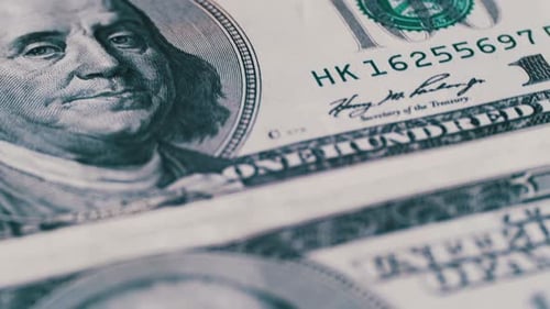 Closeup of One-Hundred Dollar Bills