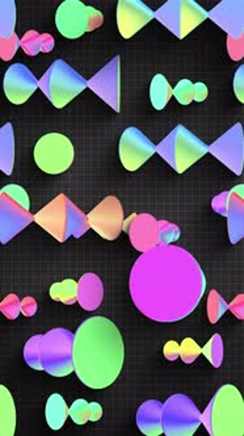 Colourful Iridescent Cones Portrait Background