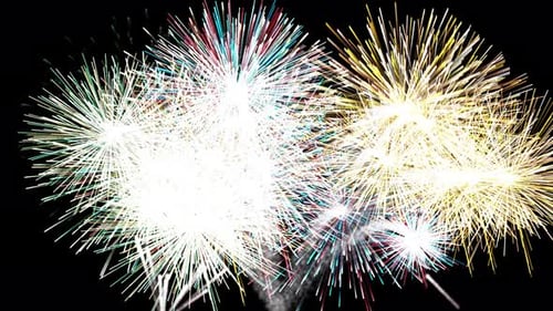 Vibrant Fireworks Exploding Loop with Alpha Channel