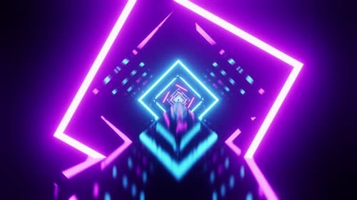 New Sci Fi Tunnel Loop With Rhombus Vj Background