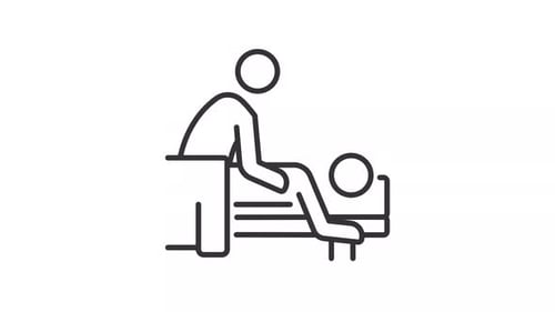 2D animated simple black thin linear massage icon