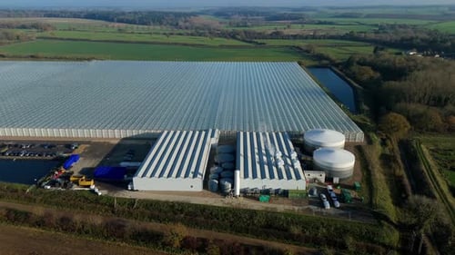 Aerial View of an Industrial Facility in Rural UK