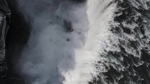 Iceland Waterfall Dettifoss Aerial Drone