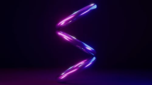 Abstrakter nahtloser Loop-Hintergrund mit endlos rotierenden Neon-Torussen