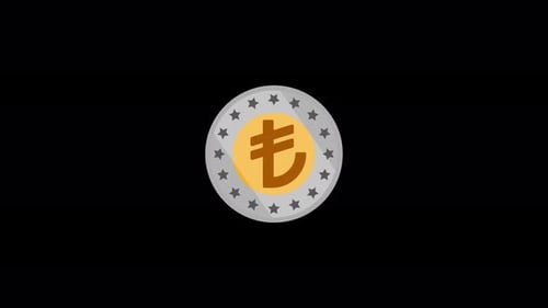 3D Turkish Lira currency loop animation isolated on black background. Vd_1303