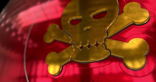 Metallic Grunge Skull and Crossbones Symbol Reveal