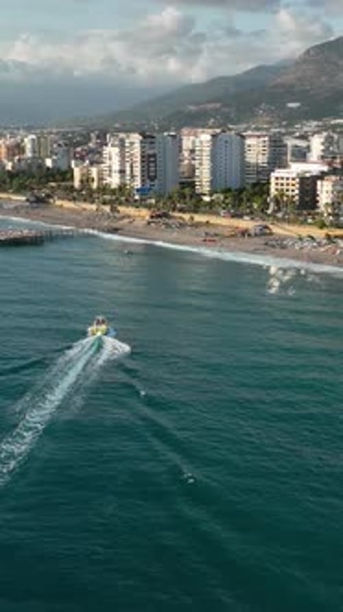 Vertical Video Water Activities in the Mediterranean Sea Beautiful View