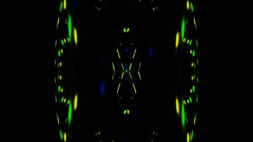 Captivating Visuals of a Hypnotic VJ Loop Featuring a Lively Neon Backdrop