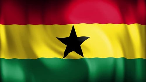 Realistic Waving Ghana Flag Looping Motion Background