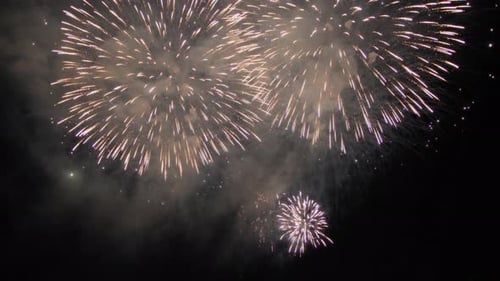 Fireworks Light Up New Year's Eve to Celebrate Joy in Night Europe Sky