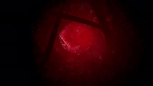 Abstract Red Pulsating Light Tunnel Background