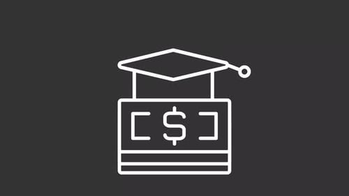 Financial literacy white line animation