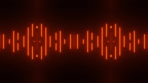 Vibrant neon orange light streaks create a dynamic, futuristic abstract background