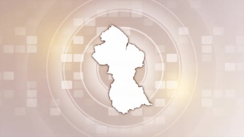 Digital Outline Map Reveal of Guyana