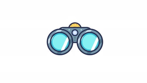 Binoculars observing looping animation.