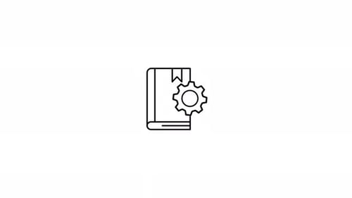 Minimalist Animation Of A Guide Book With Settings Gear