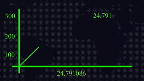 Geschäfts- und Finanzhintergrund. Animierte Börsenstatistiken auf dem Bildschirm, Preise. 1