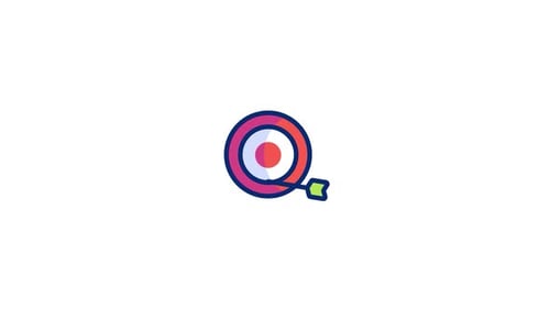Animated Flat Design Target and Arrows Hitting Bullseye