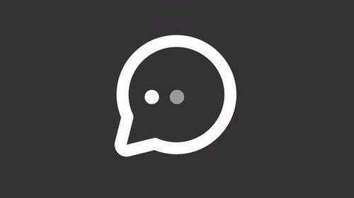 Ícone de interface de usuário de linha branca de comentário animado