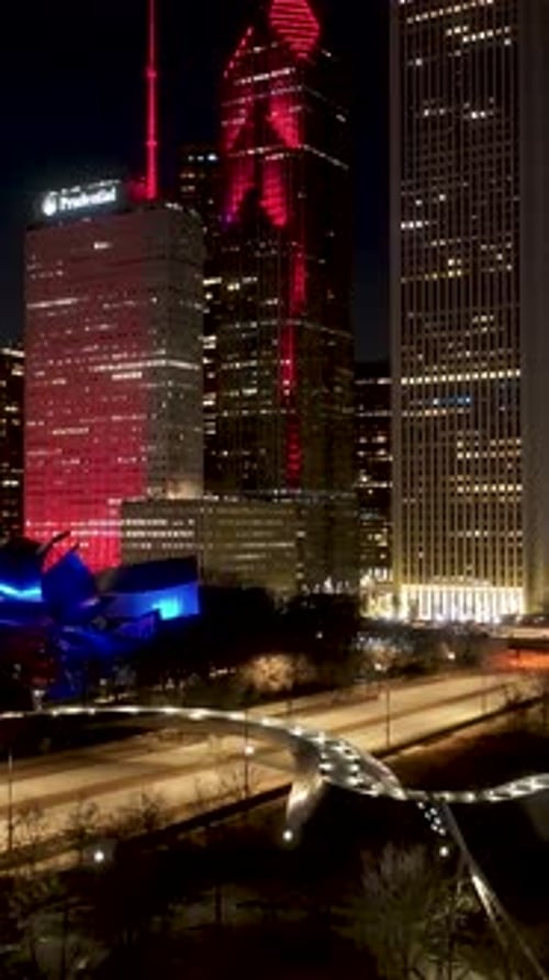 Chicago Skyline At Chicago In Illinois United States.