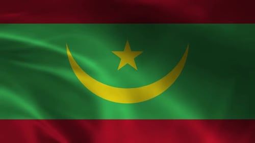 Mauritania National Flag Waving Loop Animation