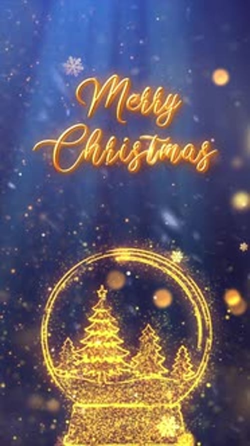 Christmas Snow Globe Merry Christmas Background 3 - Vertical Video