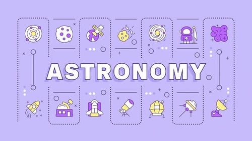 Astronomy word concept animation