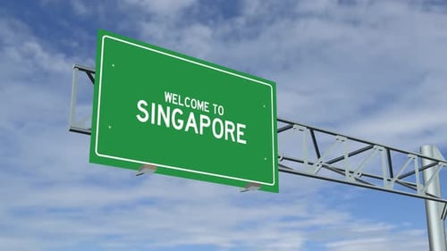 Singapore City Sign 4K