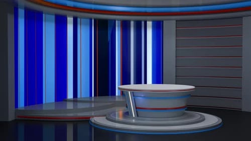 3D Virtual News Studio Hintergrund Loop V003