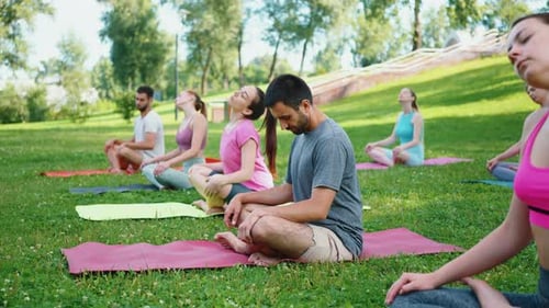 Group Meditation Session in Park