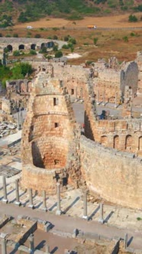 Vertical Video Stories Format In This Captivating Aerial Stock Video the Remarkable Ruins of the