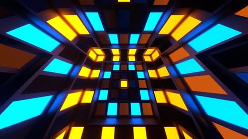 Orange And Blue Slow Strobe Lights System Background Vj Loop In 4K