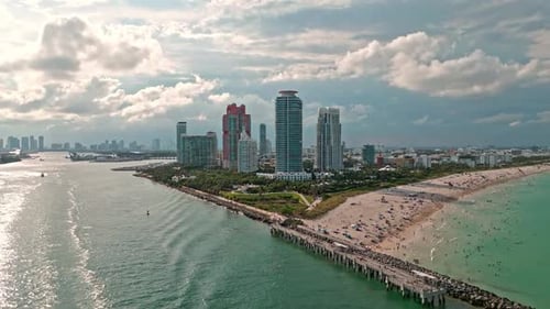 Miami Beach Florida USA Summer Holidays in Miami Beach Aerial Panoramic View of the City of Miami