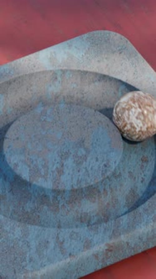 Renderização 3D da bola seguindo o caminho