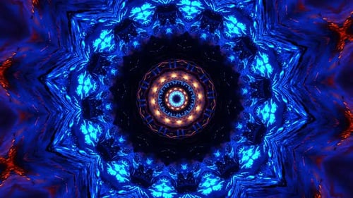 Blue and red animation. Kaleidoscope VJ loop