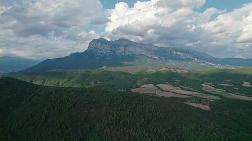 a rock protruding in the mountains.