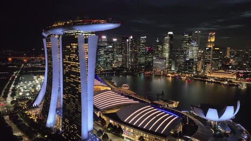 Aerial view of Marina Bay Sands, Singapore.