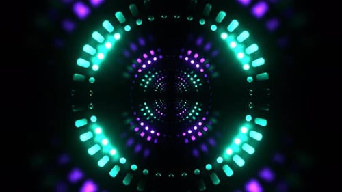 Purple And Turquoise Flashing Led Panels In The Infinite Fantasy Tunnel Background Vj Loop In 4K