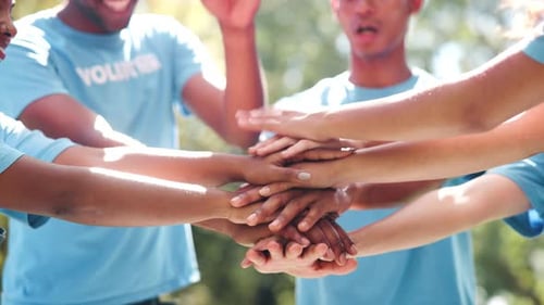 Volunteers Join Hands in a Display of Teamwork