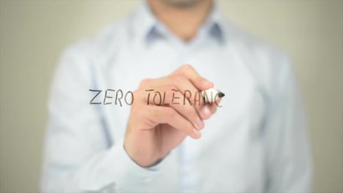 Zero Tolerance, Man Writing on Transparent Screen