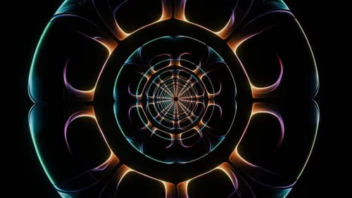 Abstract Futuristic Neon Tunnel Loop Background