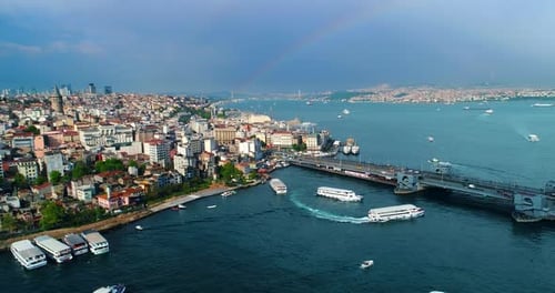 istanbul skyline rainbow aerial conclusion shot tv commercial diversity culture
