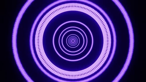 Purple Ring Colored Neon Tunnel Vj Loop Background 4K