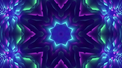 Abstract Geometric Neon Kaleidoscope Looping Background Visuals