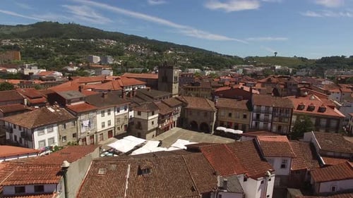 Guimarães historic town centre Aerial View
