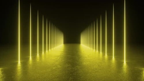 Enigmatic Yellow Light Tunnel