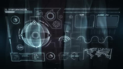 Futuristic Digital HUD Interface Data Display Animation