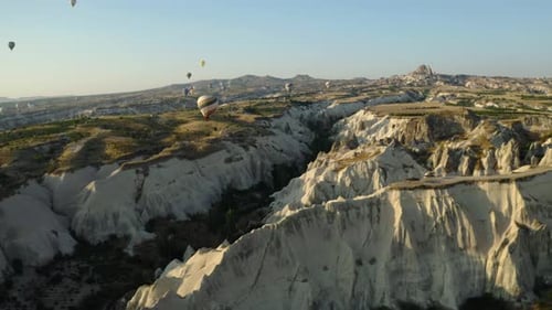 Cappadocia Turkey hot air balloons soaring over landscape