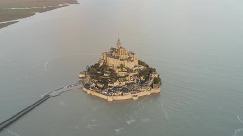 Aerial view of Mont-Saint-Michel, Normandy, France.