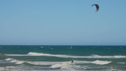 Kite surfing in slow motion